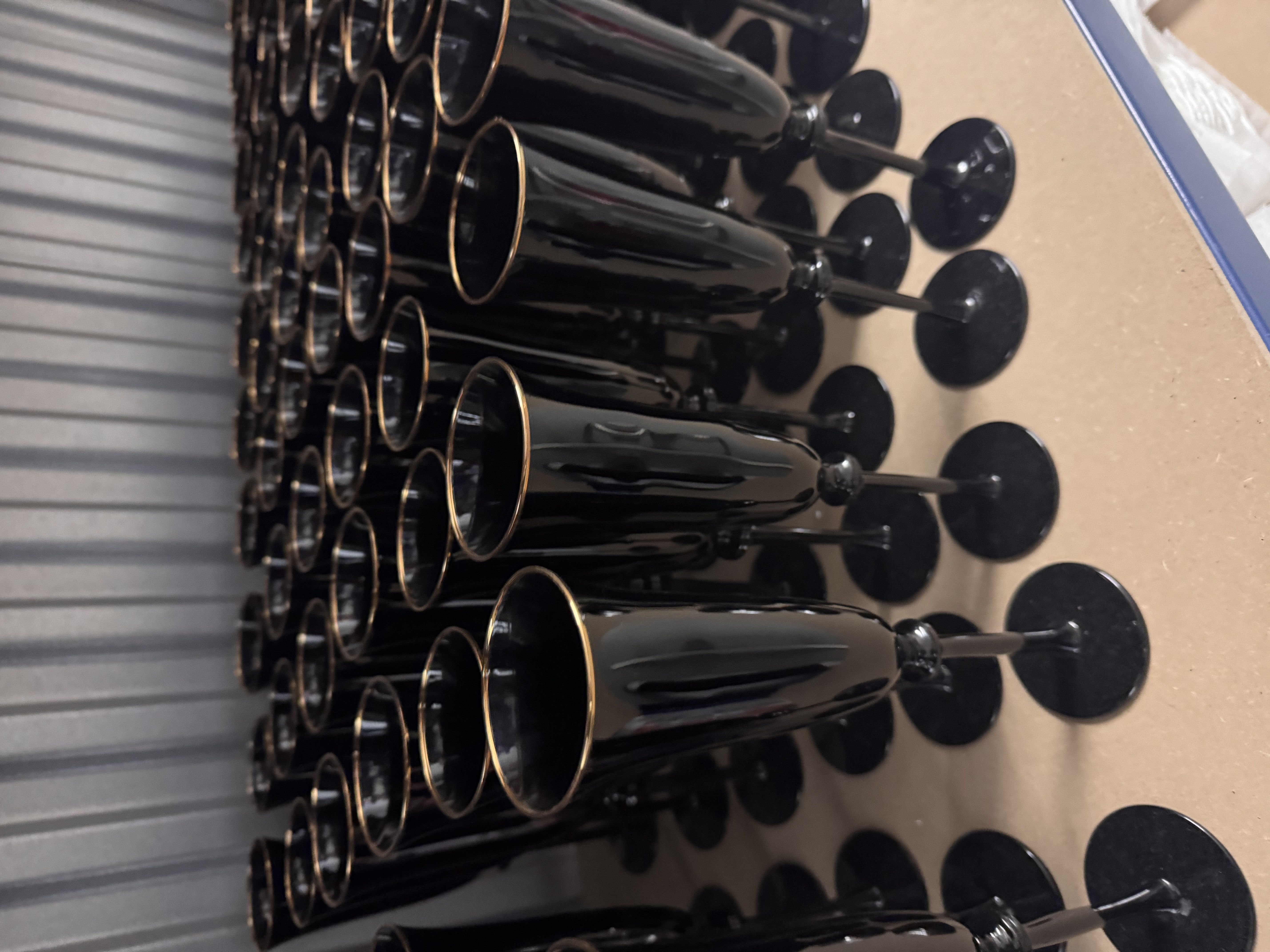 Black & gold champagne flute