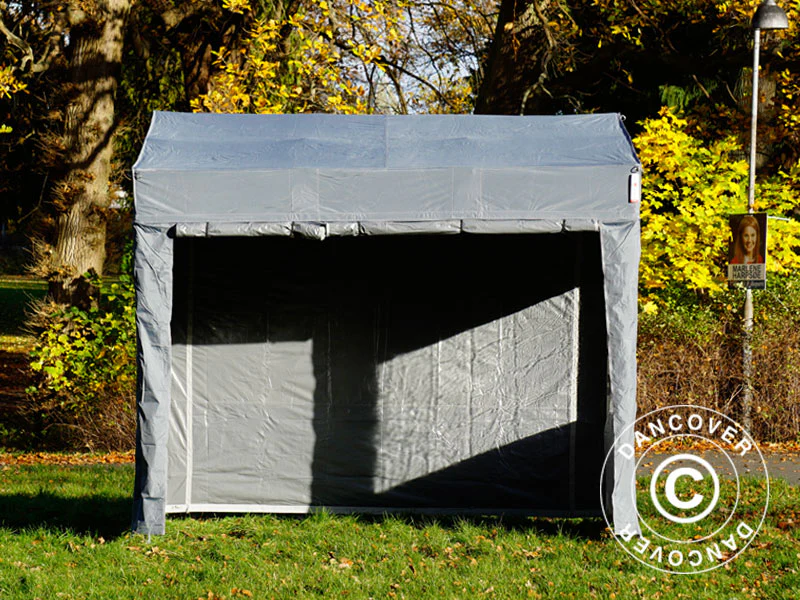 Quick-up telt 2x3 m med 4 sider og gulv til leie – proft pop-up telt / foh-telt 