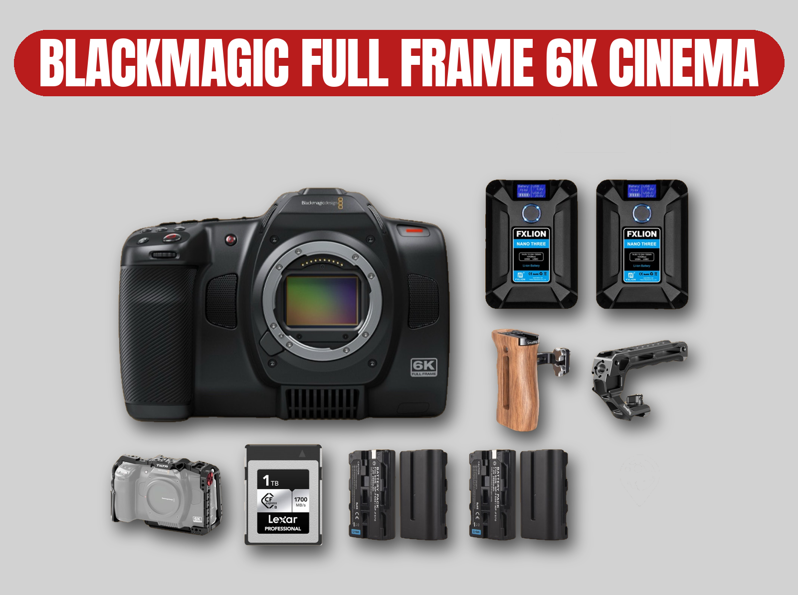 Blackmagic 6k full frame cinema camera | bmpcc / v-mount / run and gun setup