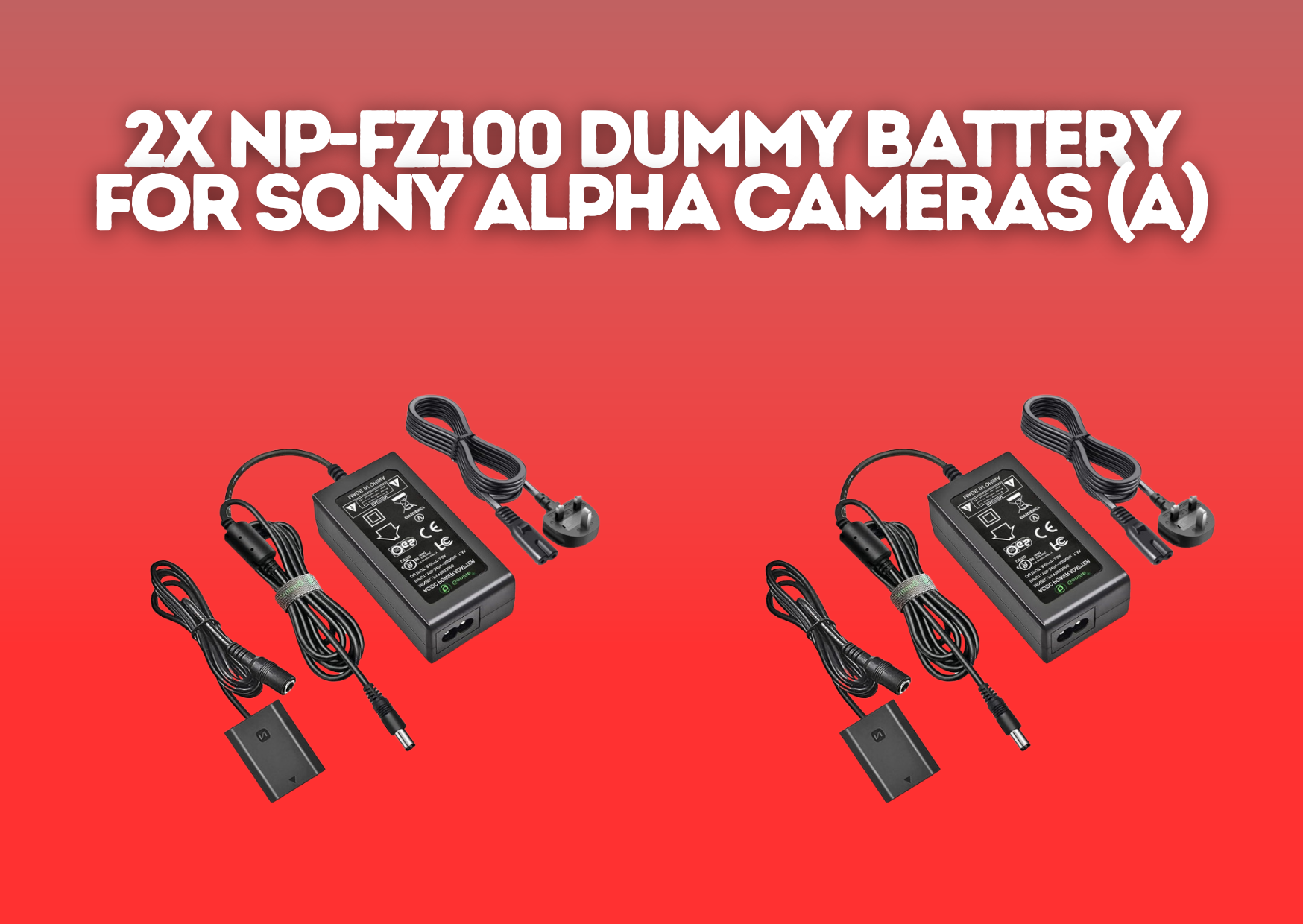2x np-fz100 dummy battery for sony alpha cameras (a)