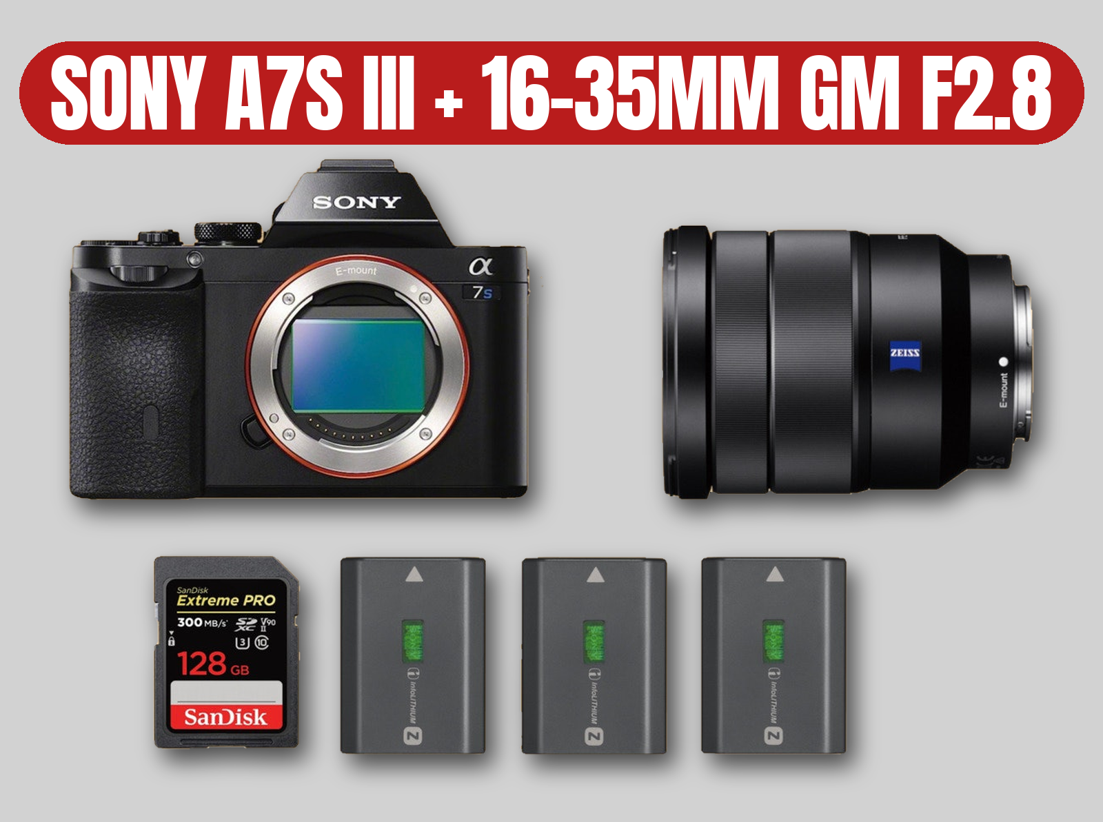 Sony a7s iii + 16-35mm gm f2.8 lens kit | 4k mirrorless camera / a7siii / a7s3 / g master zoom