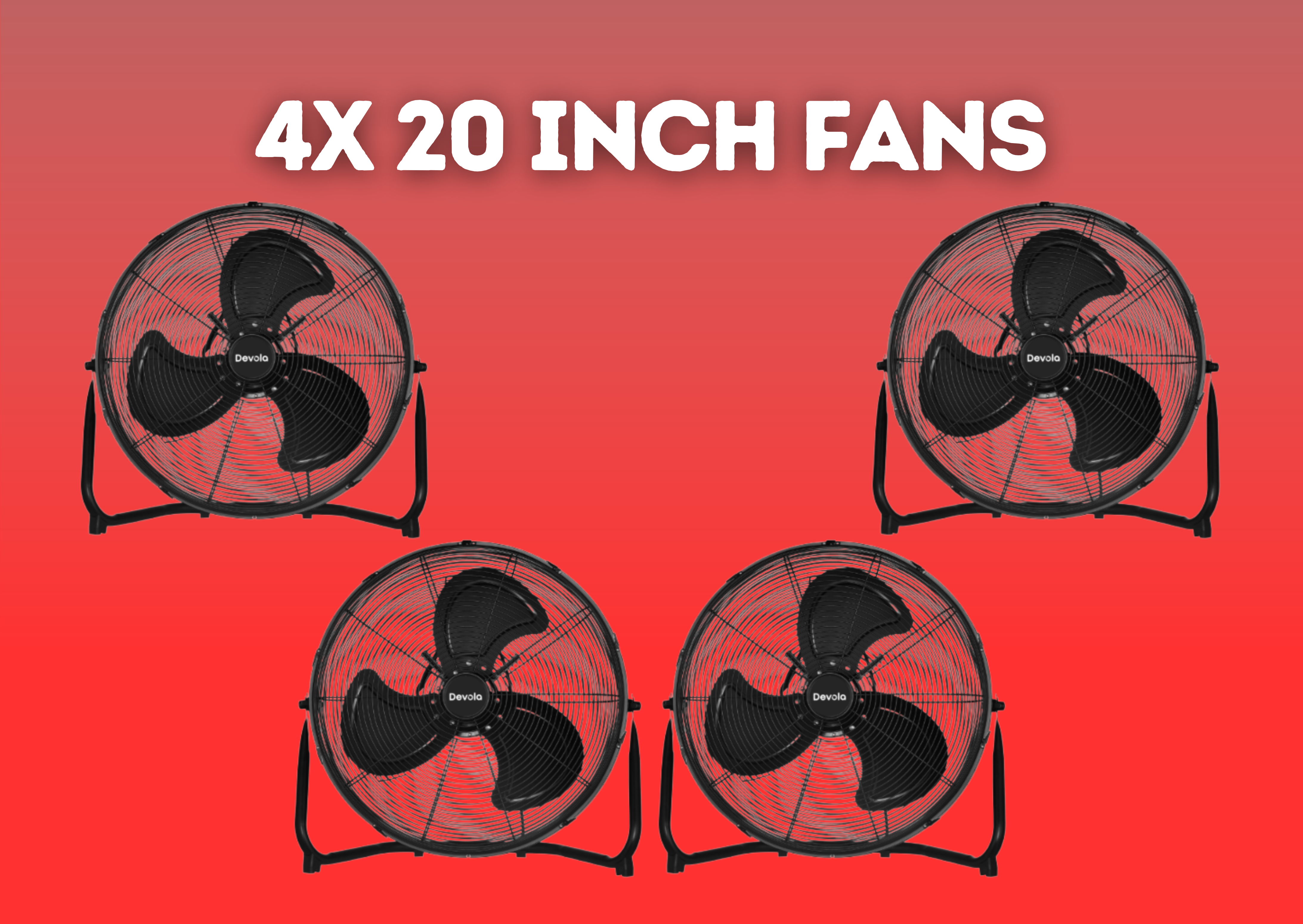 4x stage air cooler fan - 20" inch 50cm