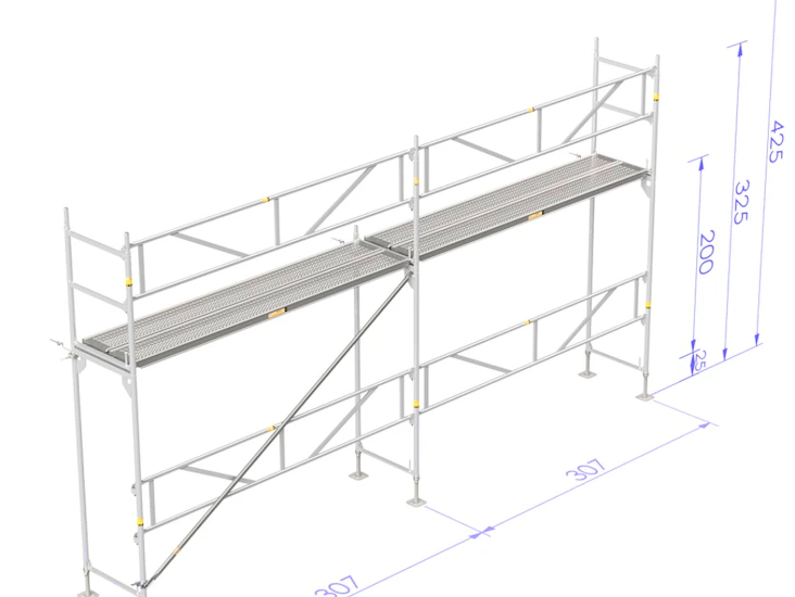 Byggställning aluminium 2 sektioner uthyres
