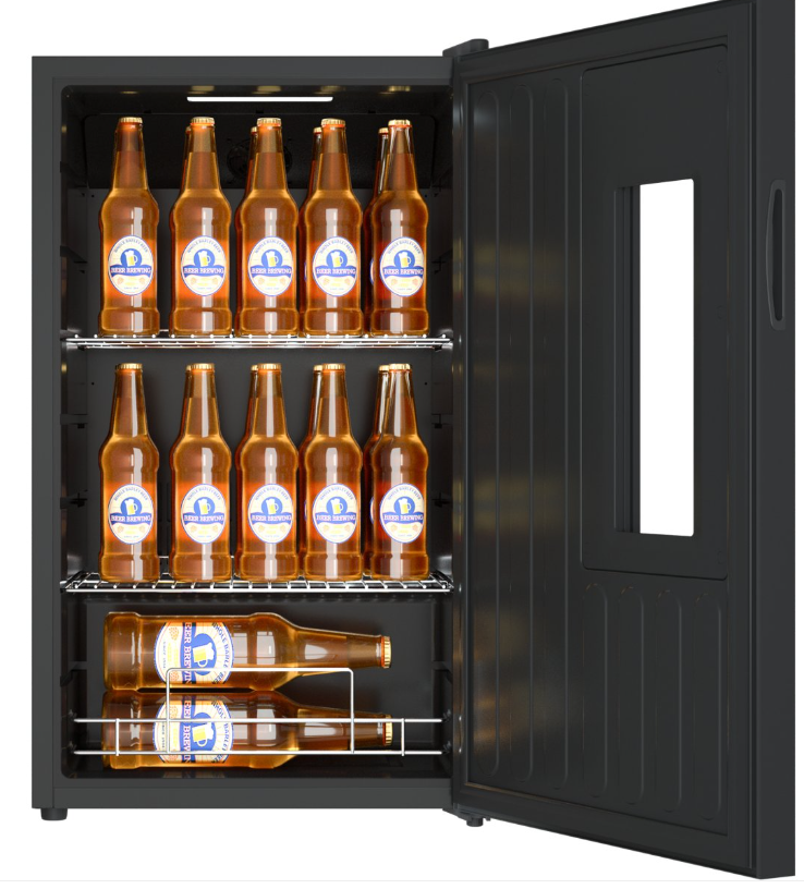 Barkyl med frysfunktion premium 86 liter svart fristående | adexa jc98g