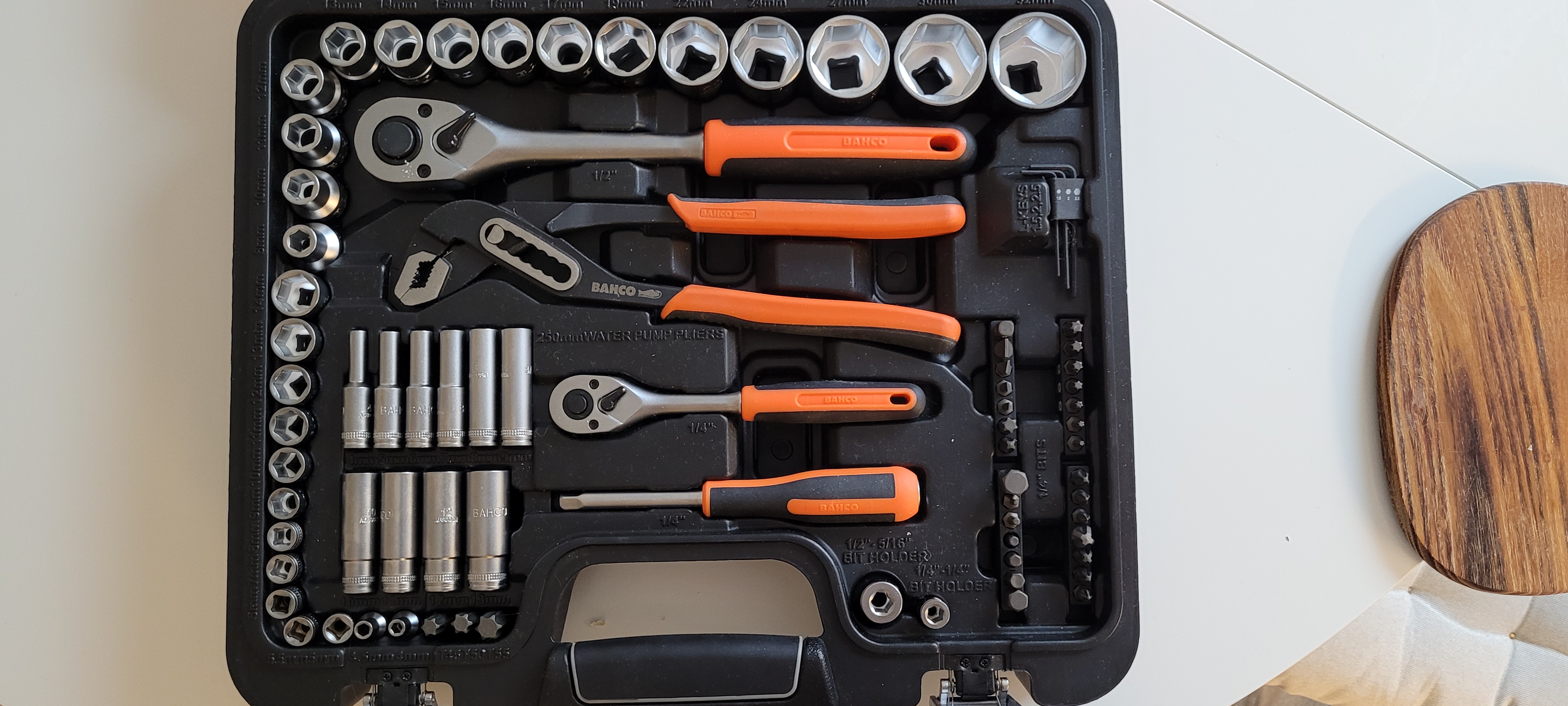 Bahco verktøykasse m/skrutrekker, shifte nøklertang