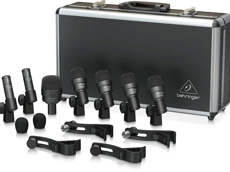 Sett med 7 trommemikrofoner for trommesett – behringer