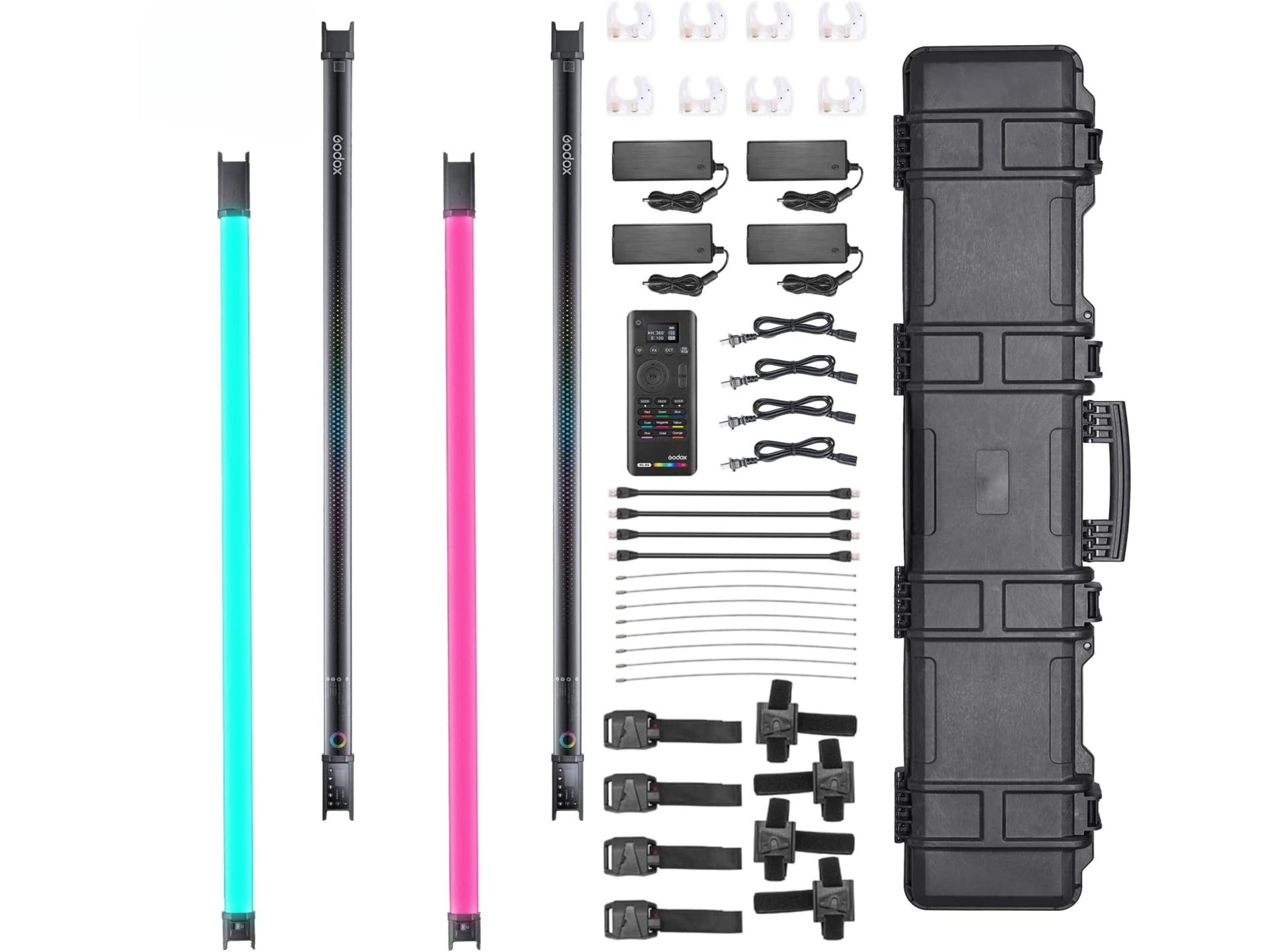 Godox tl120 - 120cm (ish) led tube light - kit with 4 lights and hard case.