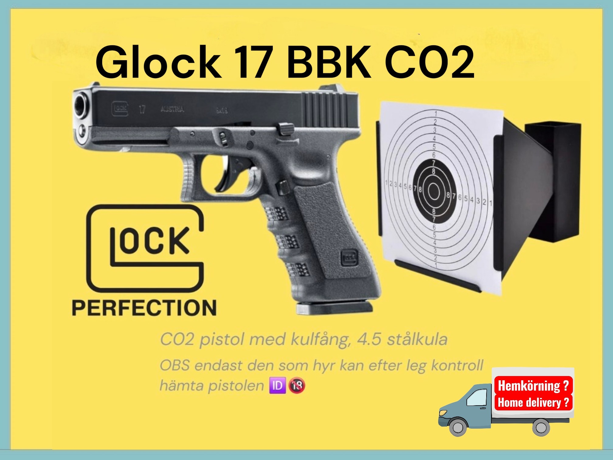 Pistol glock 17 gen3 c02 med kulfång