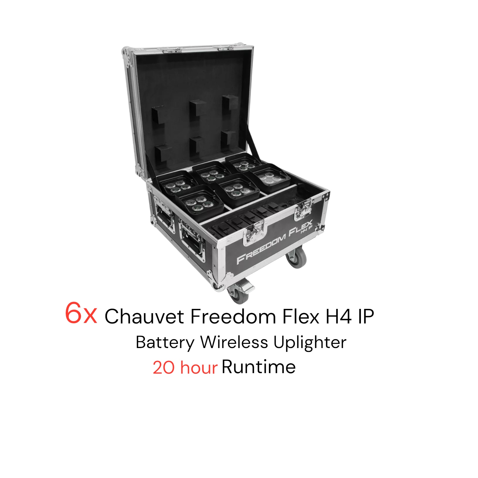 6x chauvet dj freedom flex h4 ip  uplights lights uplighters  pat tested ✅ rgb  light event party wedding tube