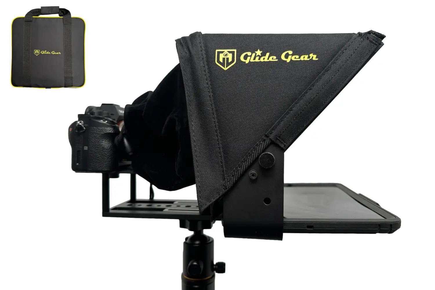 Glide gear adjustable ipad/tablet/smartphone  teleprompter beam splitter glass