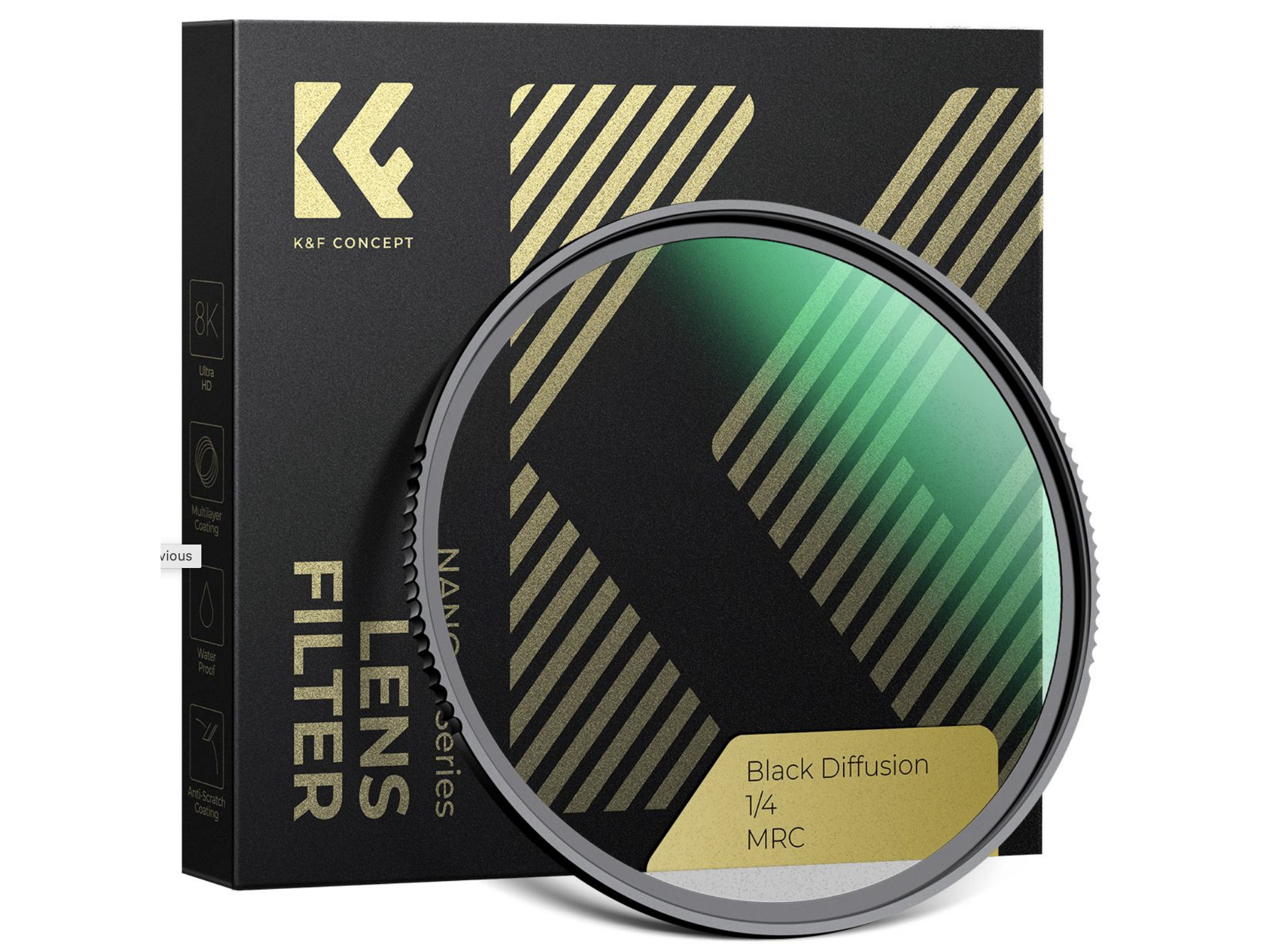82mm k & f concept x-pro black mist 82mm 1/4 