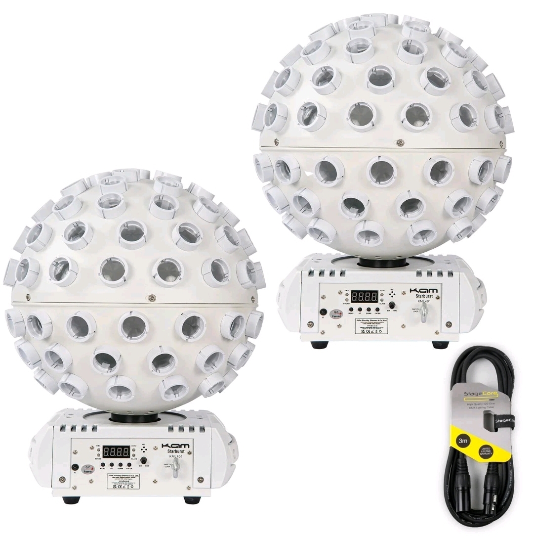 2x kam
stratosphere starburst ghost.high power multi-beam colour light is the perfect led mirrorball, providing stunning effects. available to hire individually or as a pair.