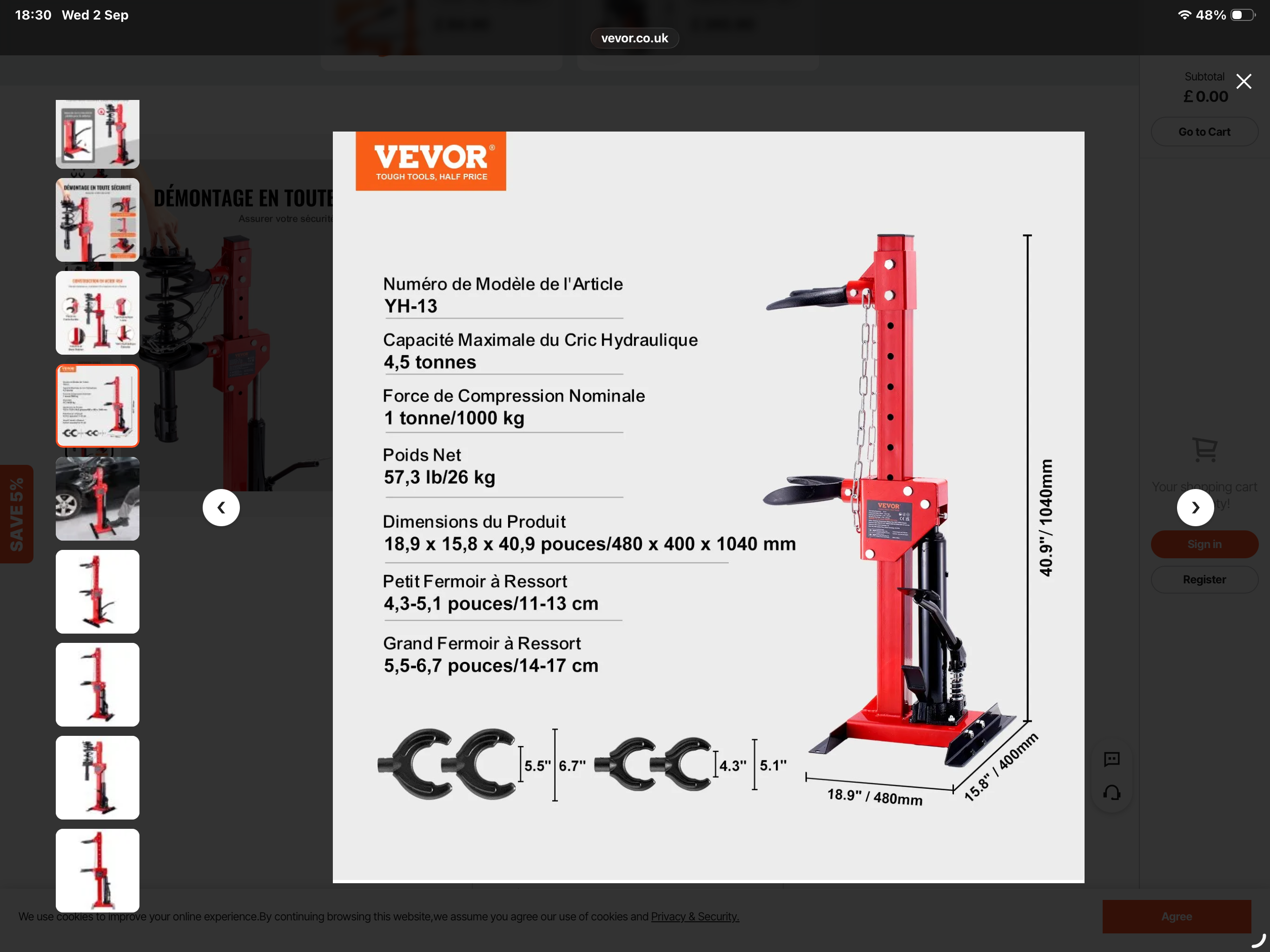 1 tonne suspension strut spring compressor 