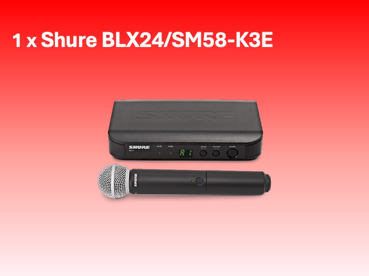 Shure blx24/sm58-k3e handheld wireless microphone system
