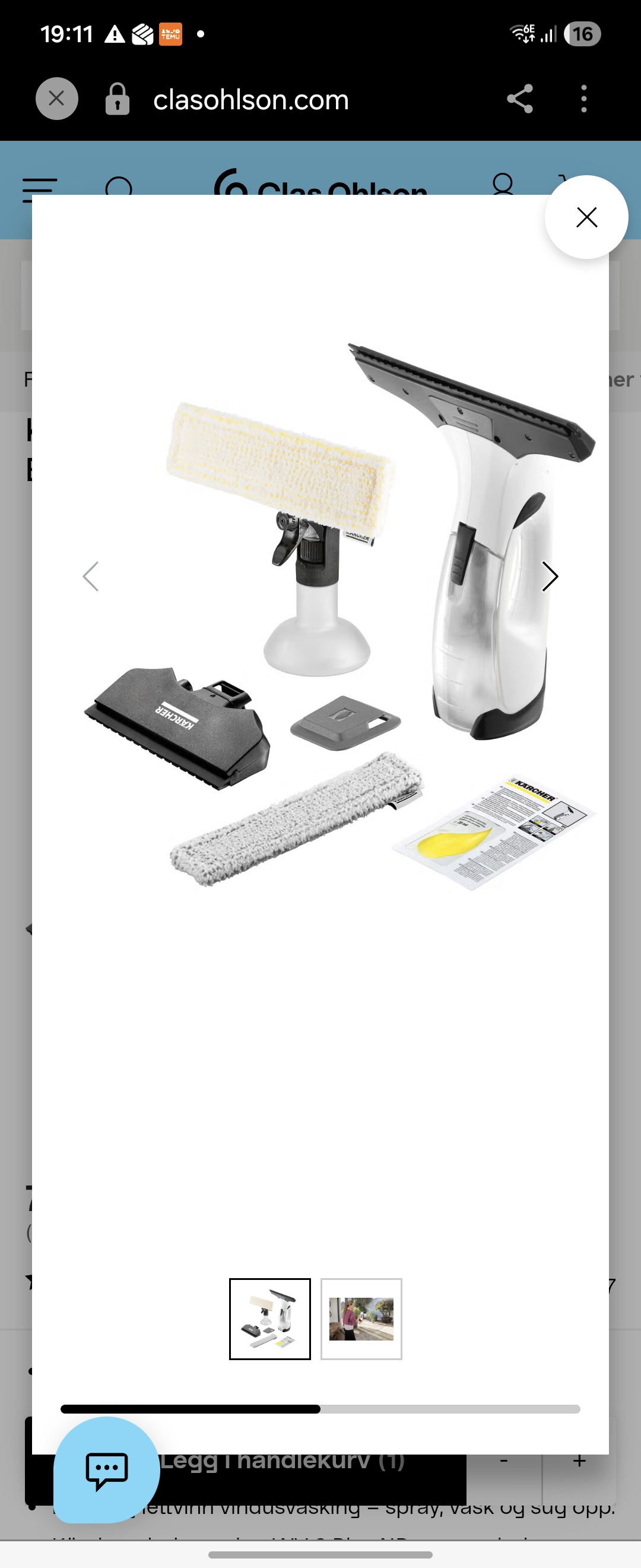 Vindusvasker karcher wv 2 plus np
