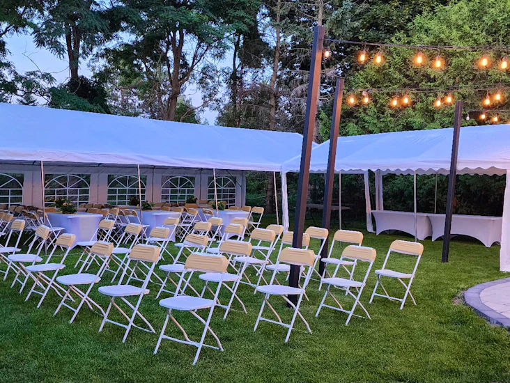 Folding tables and chairs