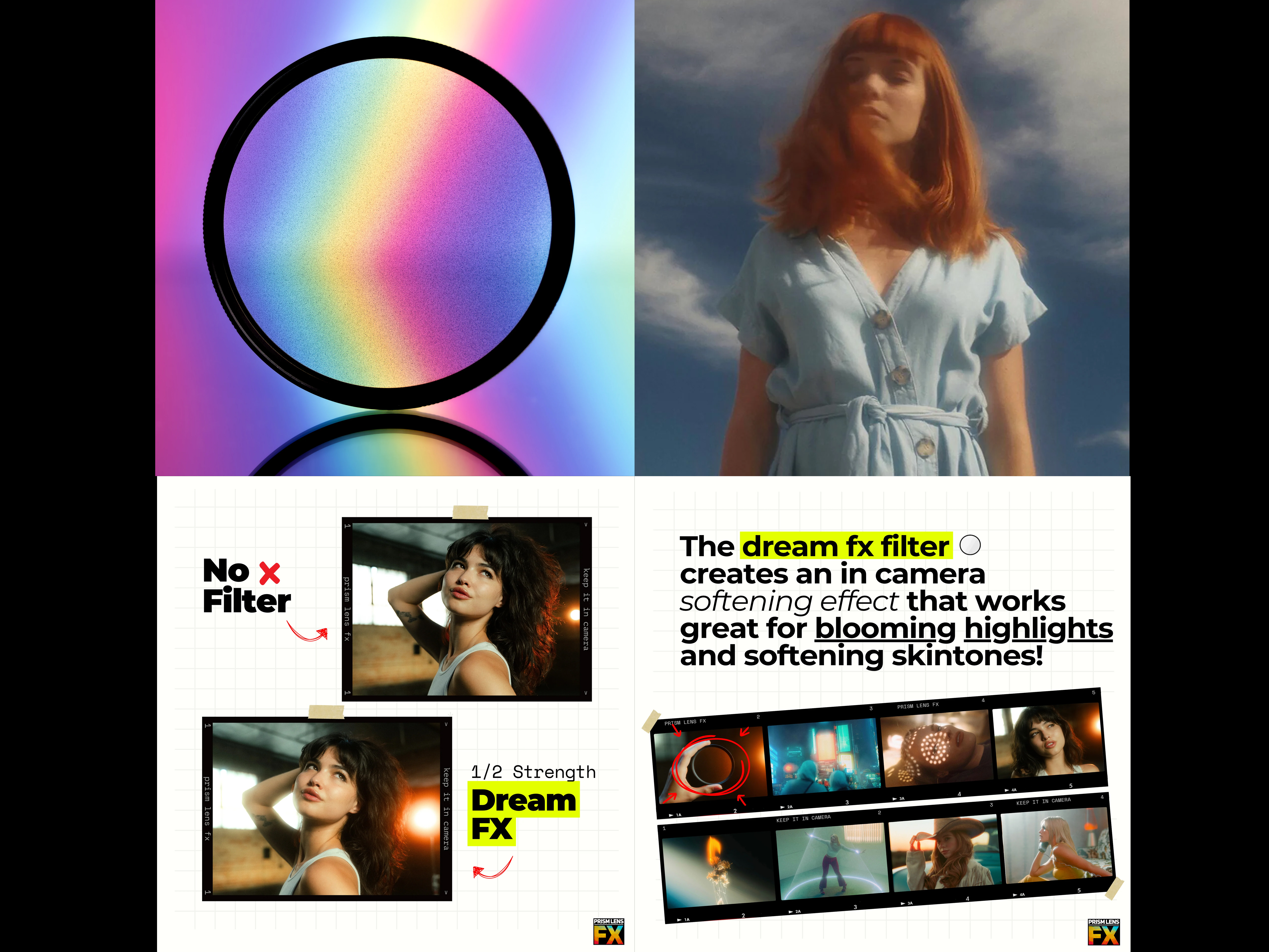Prism fx filters, (dream) handheld, kaleidoscope, diopter, lens, dream, mist, vnd, ghost, split, linear