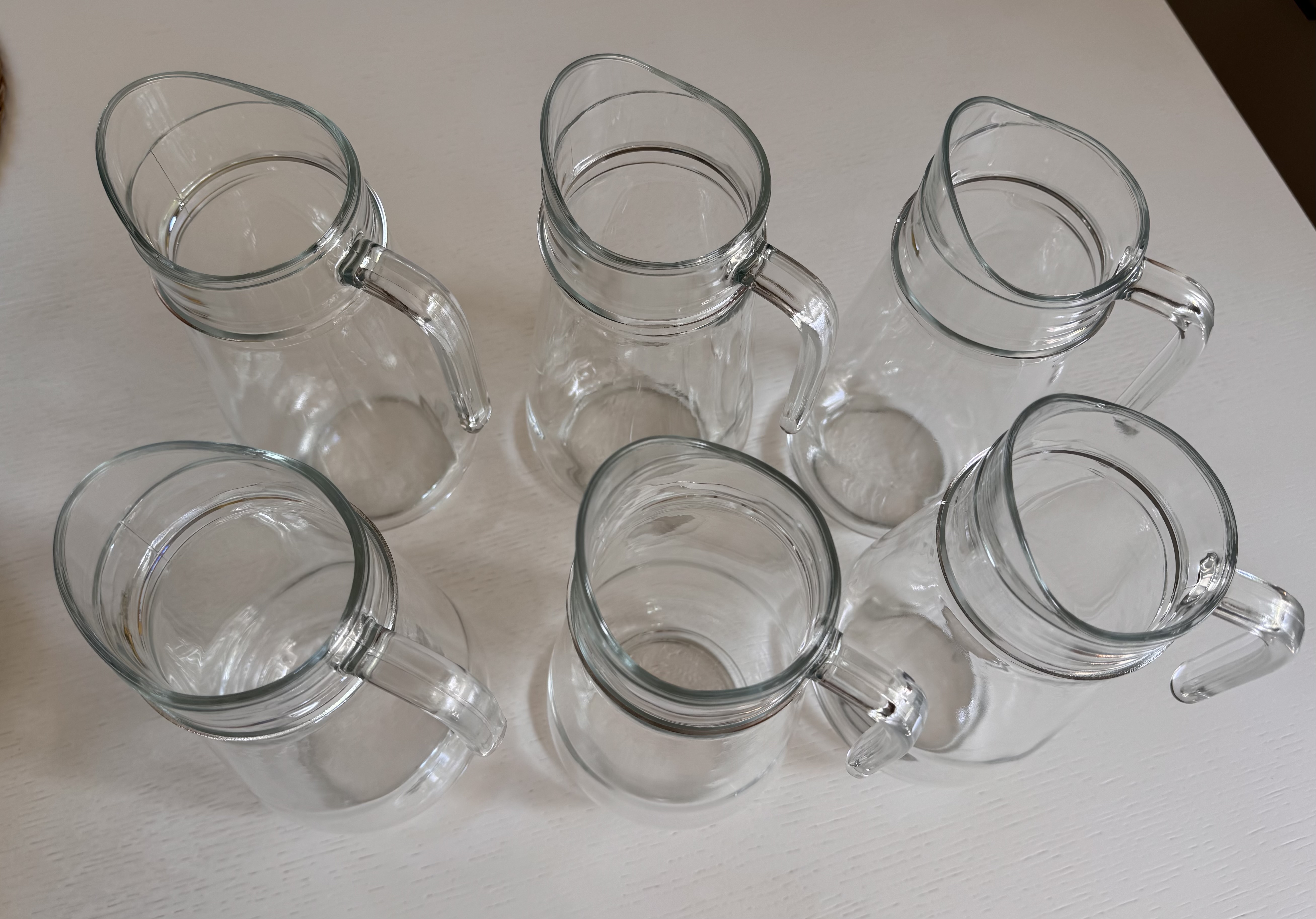 Glaskaraffer/tillbringare, 6 st