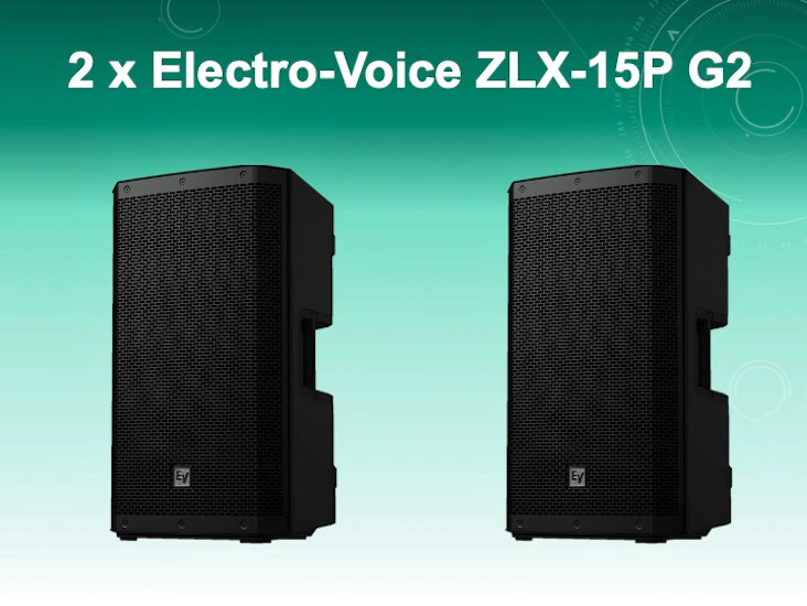 Electro-voice zlx-15p g2 active pa speakers (two units)