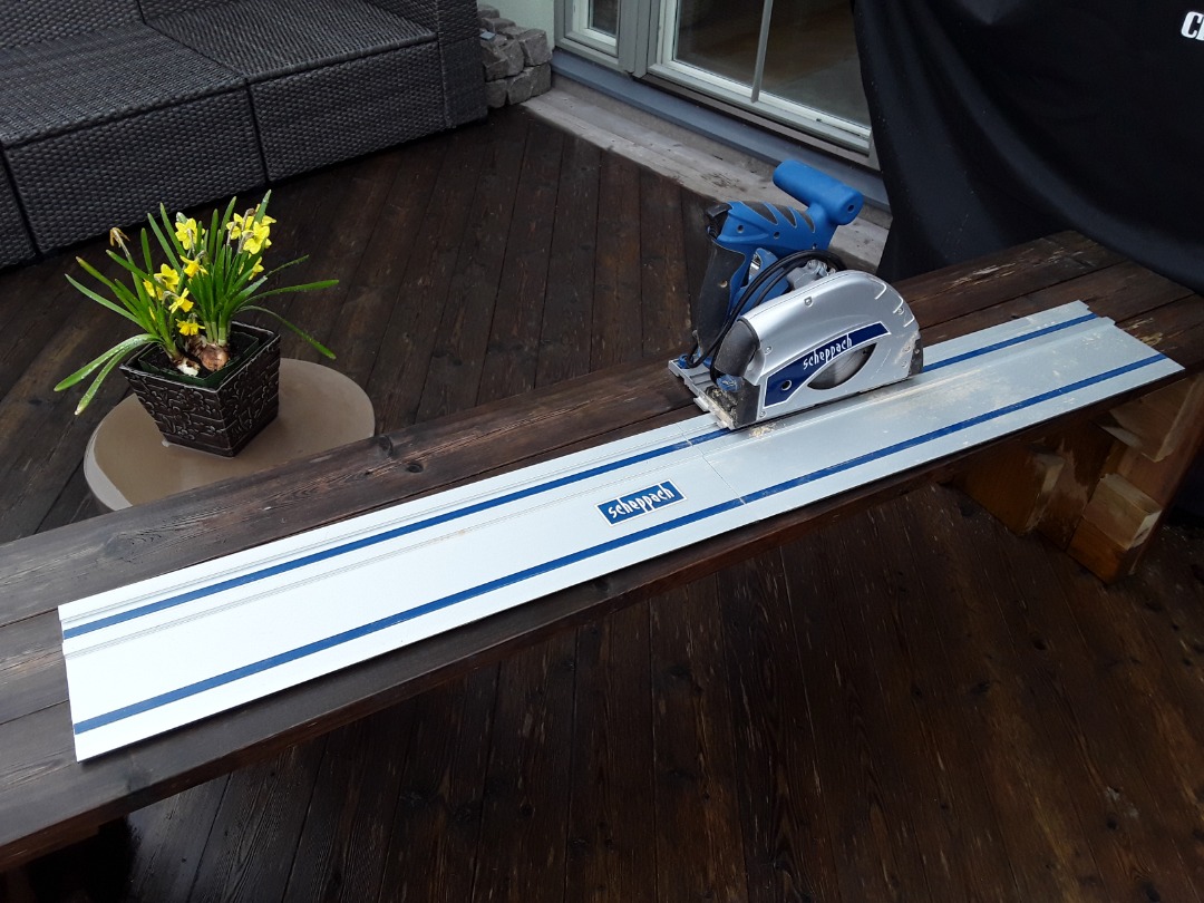 Sänksåg / cirkelsåg scheppach pl55 1200w med styrskena