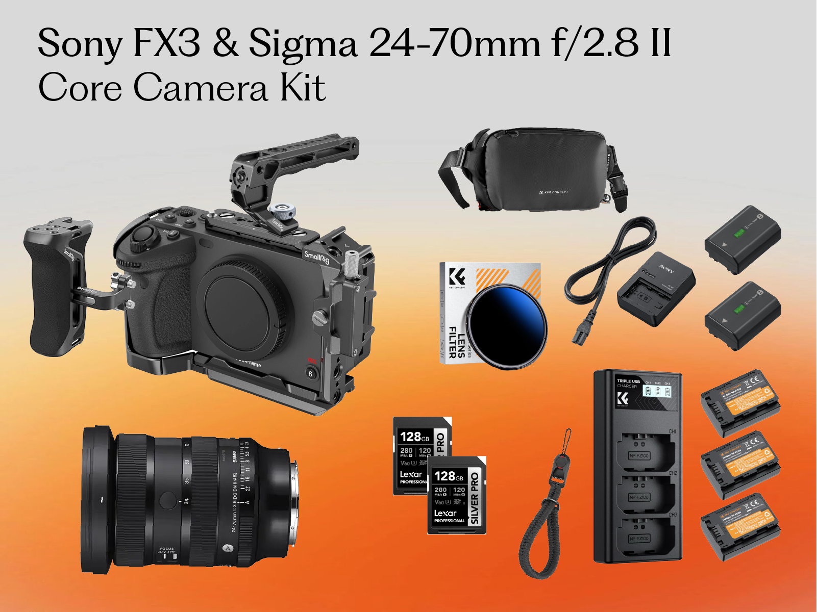 Sony fx3 & sigma24-70mm f/2.8 ii - core camera kit