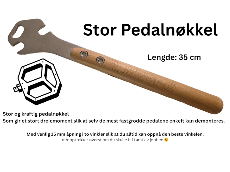 Stor pedalnøkkel/pedalverktøy (lezyne), 35 cm lang
