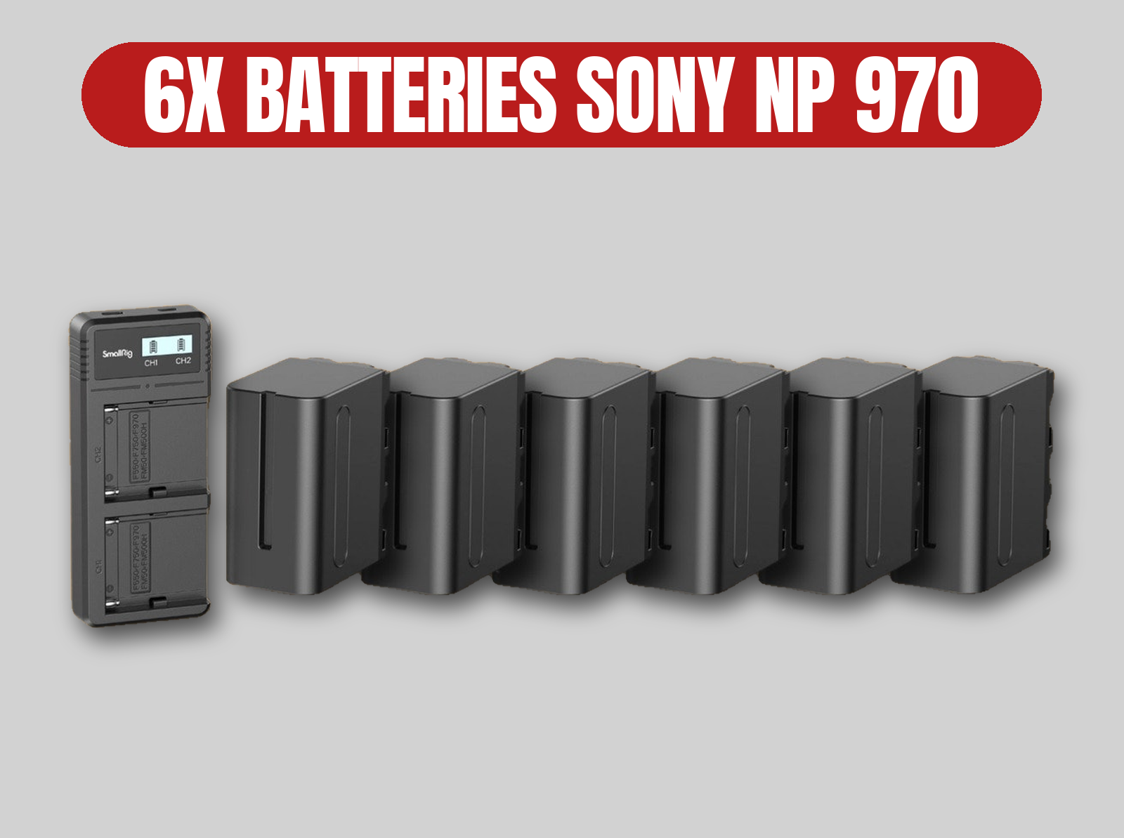 Sony np-970 batteries (6x) | high capacity power | extension pack