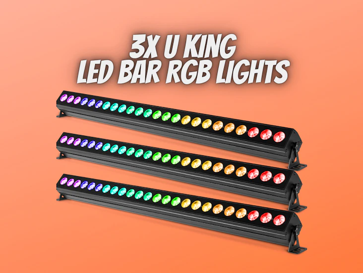 3x u king b354 led bar rgb 24 light bar uplighter - strobe effect