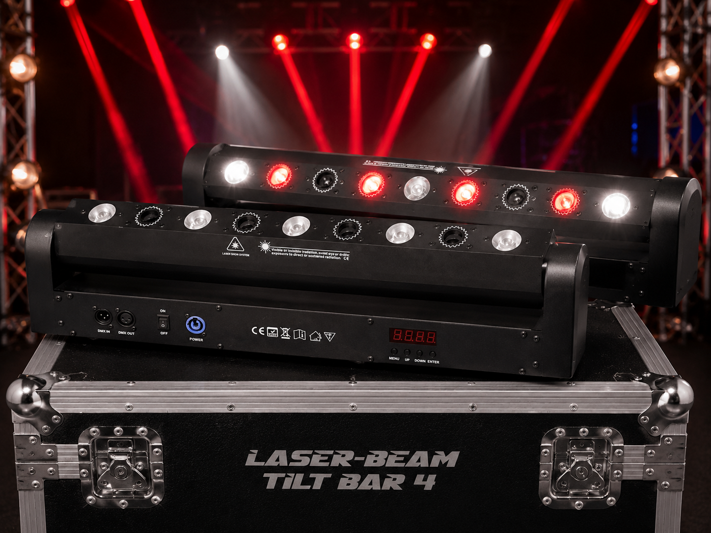 Tilt moving red laser light beam ( x2 )