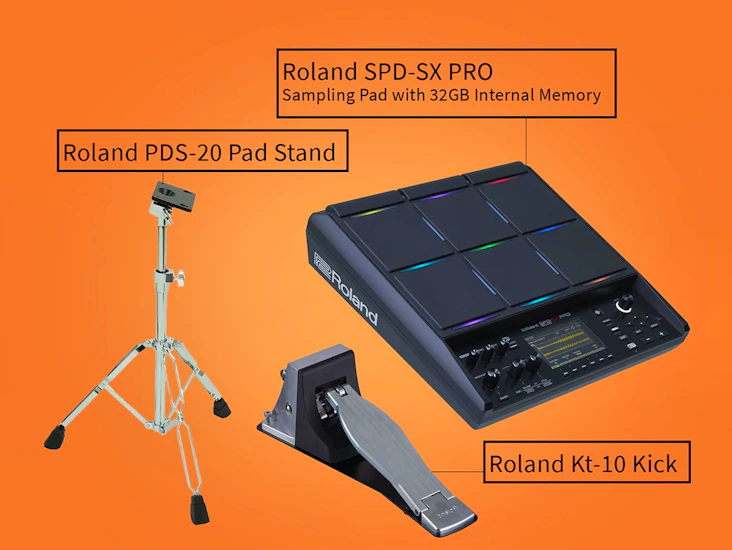 Roland spd-sx pro sampling pad - drum machine + kick pedal