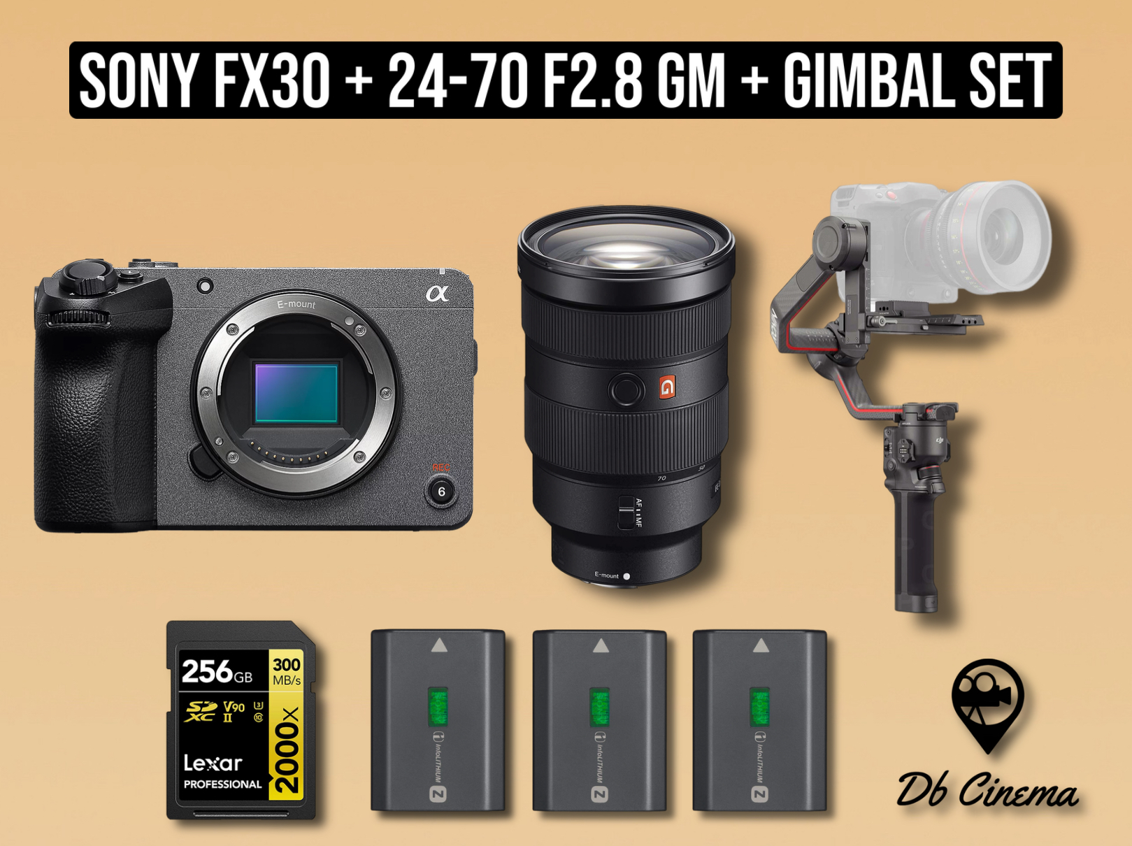Sony fx30 mirrorless digital cinema camera apsc + 24-70 gmaster g-master gm f2.8