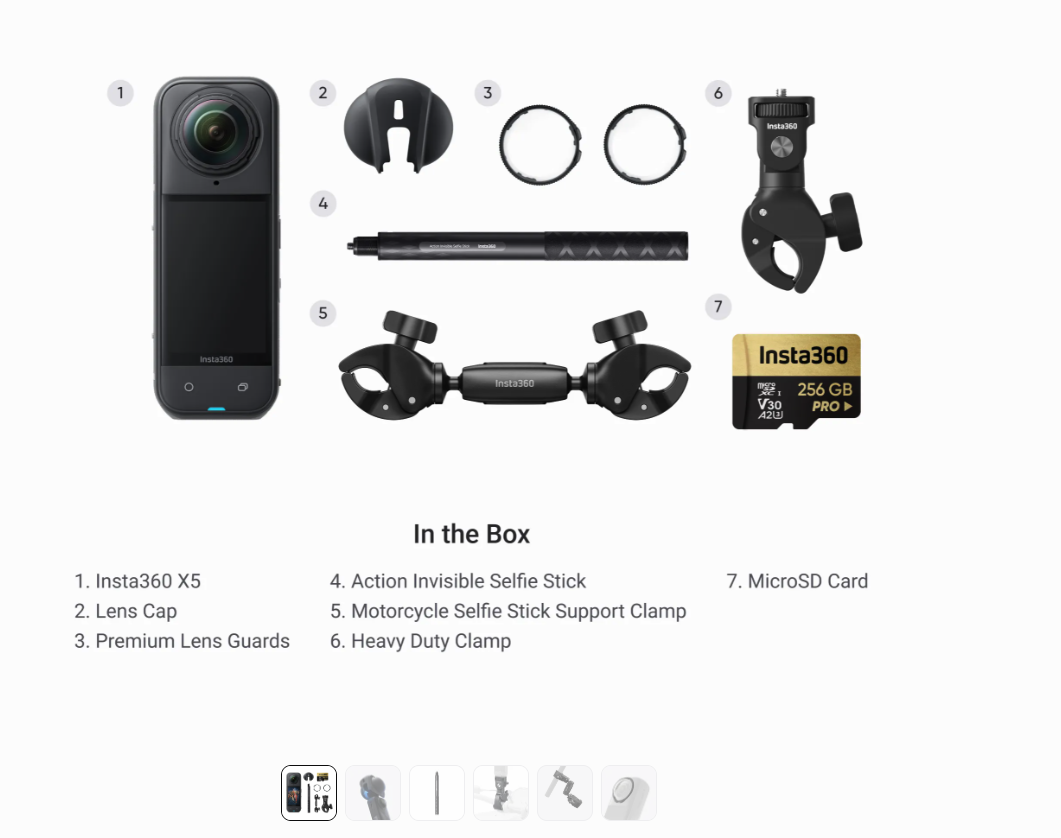Insta360 x5 – 8k 360° action camera + full kit