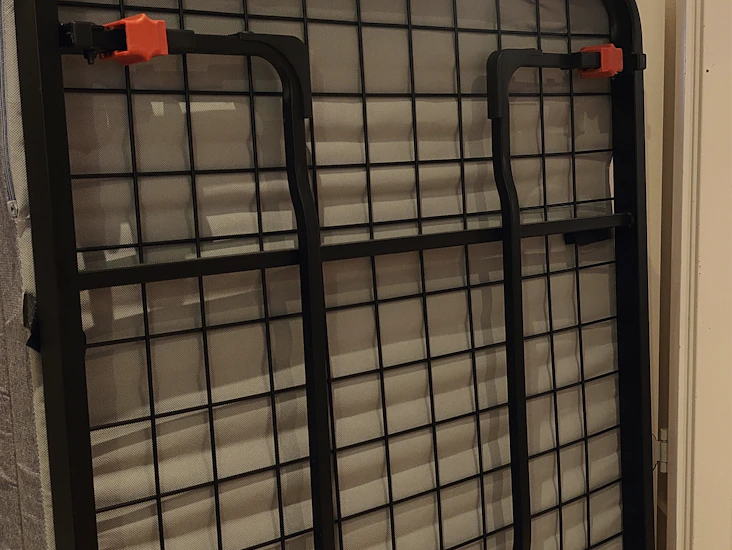 Folding guest bed with mattress, 80x193cm