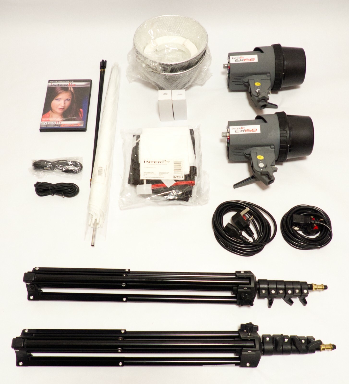 Interfit ex150 studio kit – flash & modeling light with slave sensor