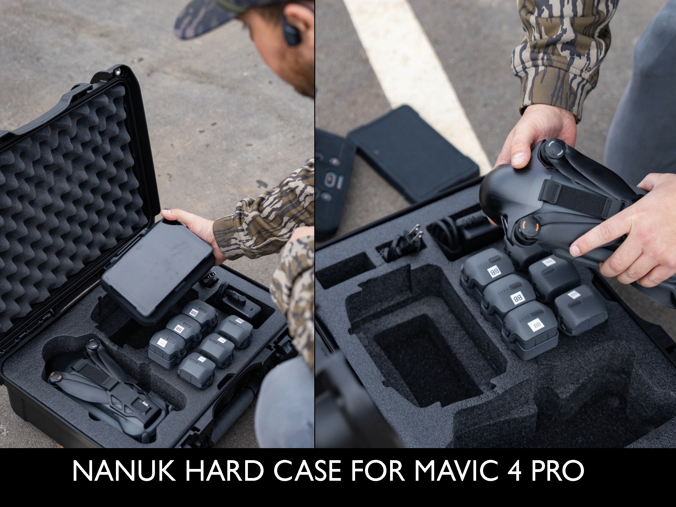 Dji mavic 4 pro w 7x battery compartment fly more drone, nanuk hard case 