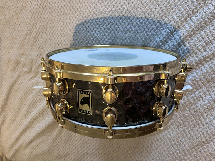 Mapex black panther hammered brass 14” bronze snare drum