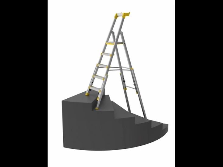 Trapphusstege 5-steg, för svängd trappa