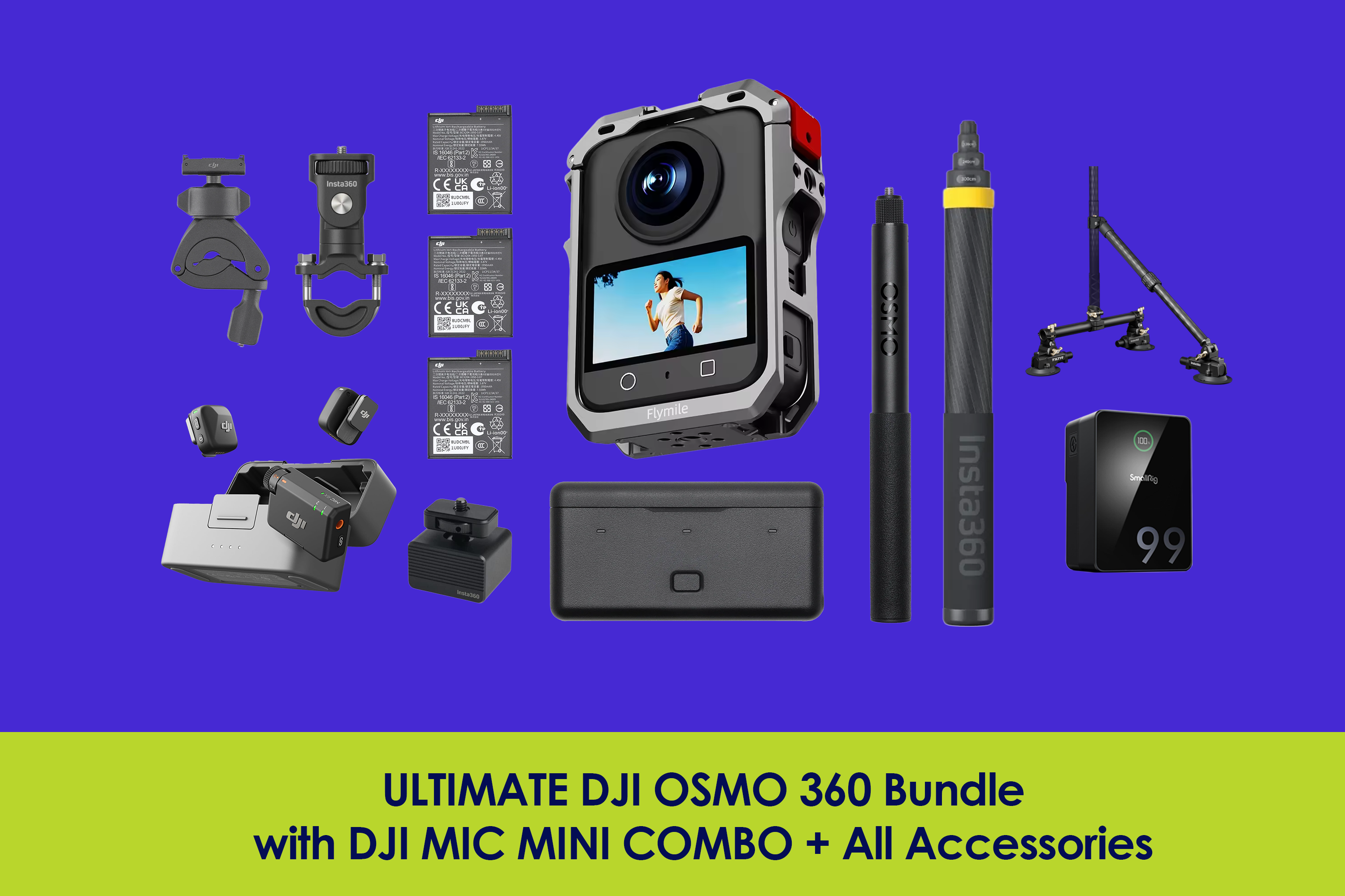 Ultimate dji osmo 360 bundle  with dji mic mini combo + all accessories