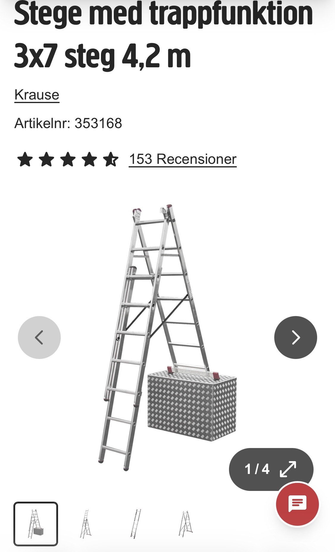Kombistege med trappfunktion 4.2 m
