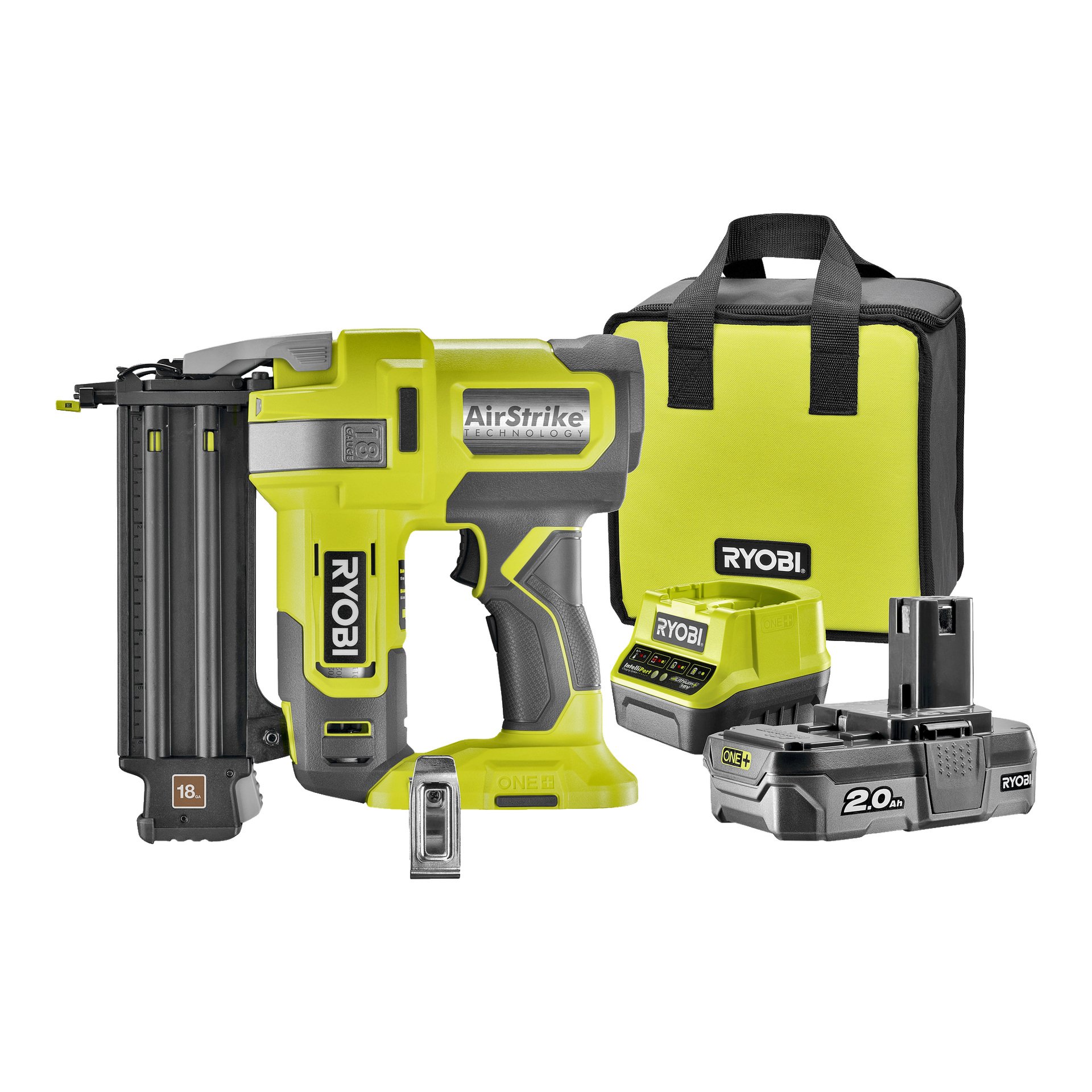 Ryobi one+ spikerpistolsett 18 v, 15-50 mm