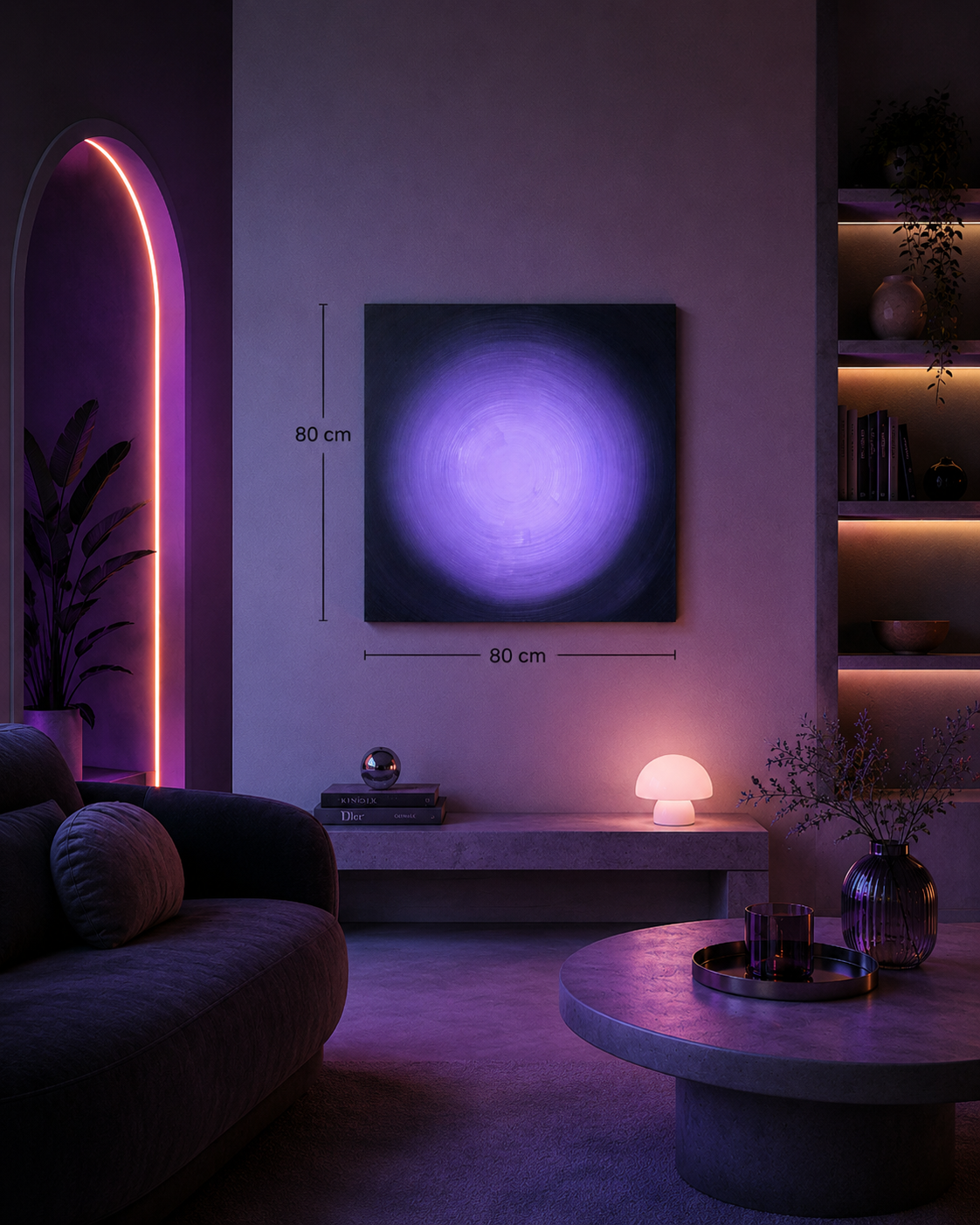 Stillness – originalt abstrakt maleri, 80 × 80 cm
