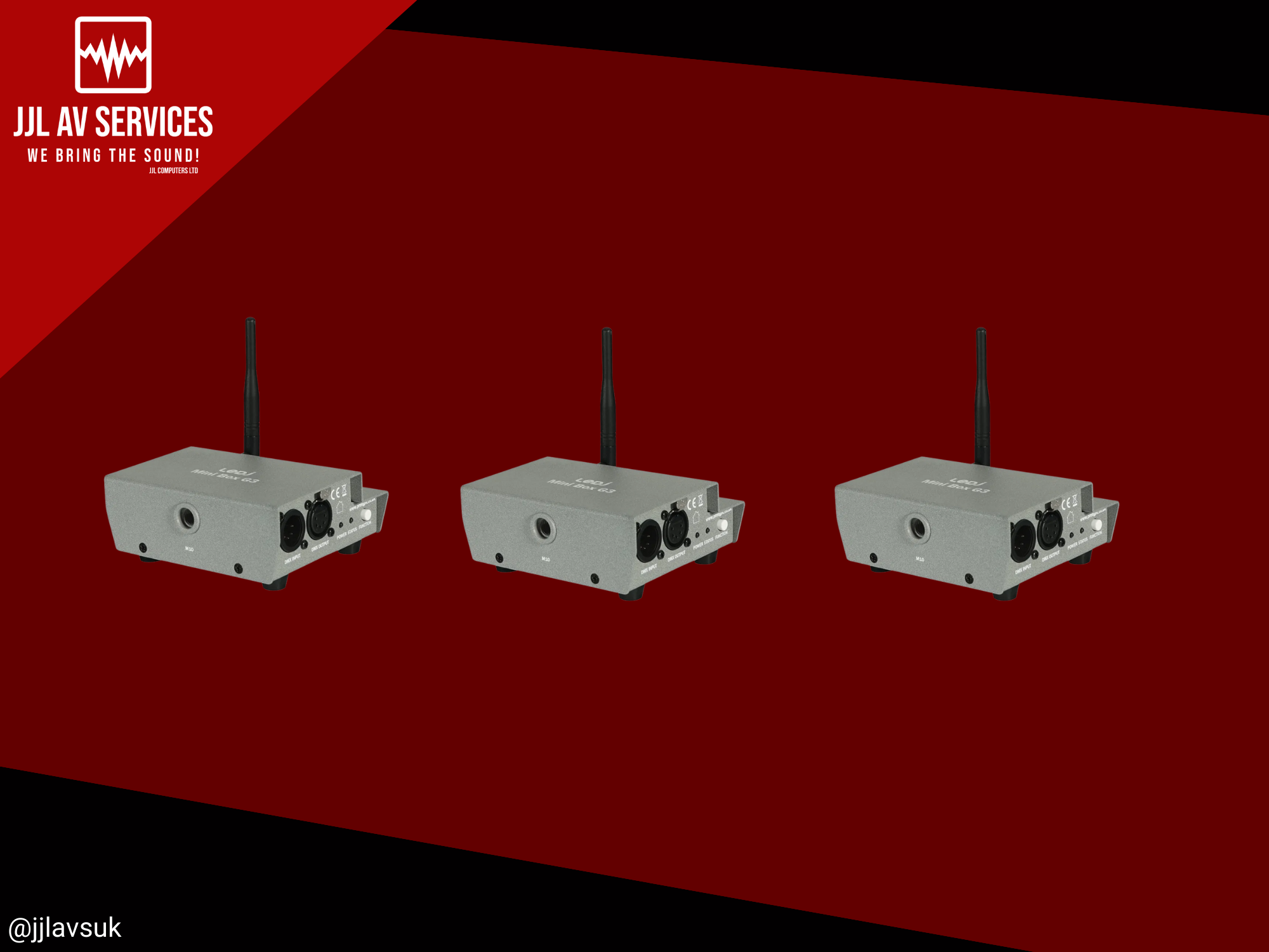 Wireless dmx kit (1 transmitter + 2 receivers)