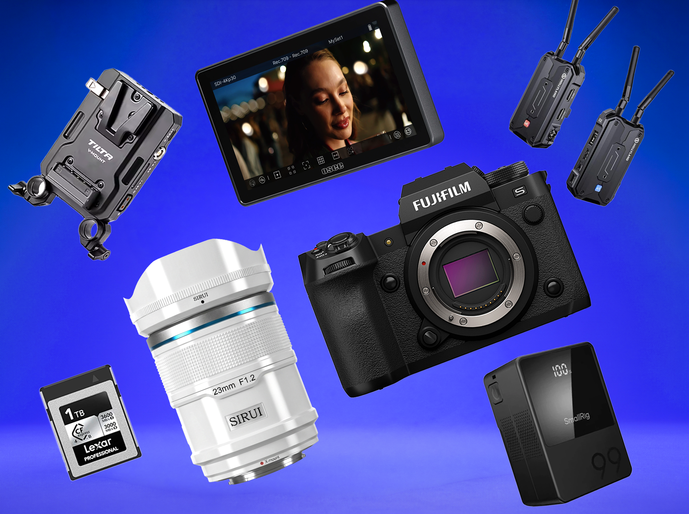 Fujifilm x-h2s 6k rig + sirui sniper 23mm f/1.2 | af run-and-gun kit