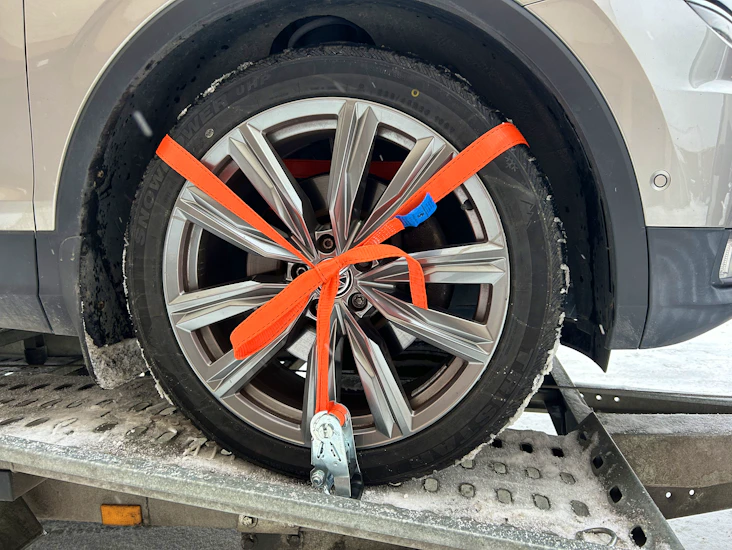 Spännband för hjulsurrning för biltransport 3m