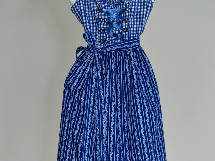 Dirndl storlek 40, blå-vit-rutig