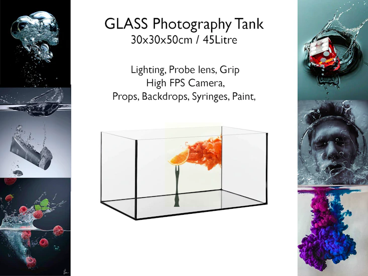 45l glass fish tank underwater photography studio