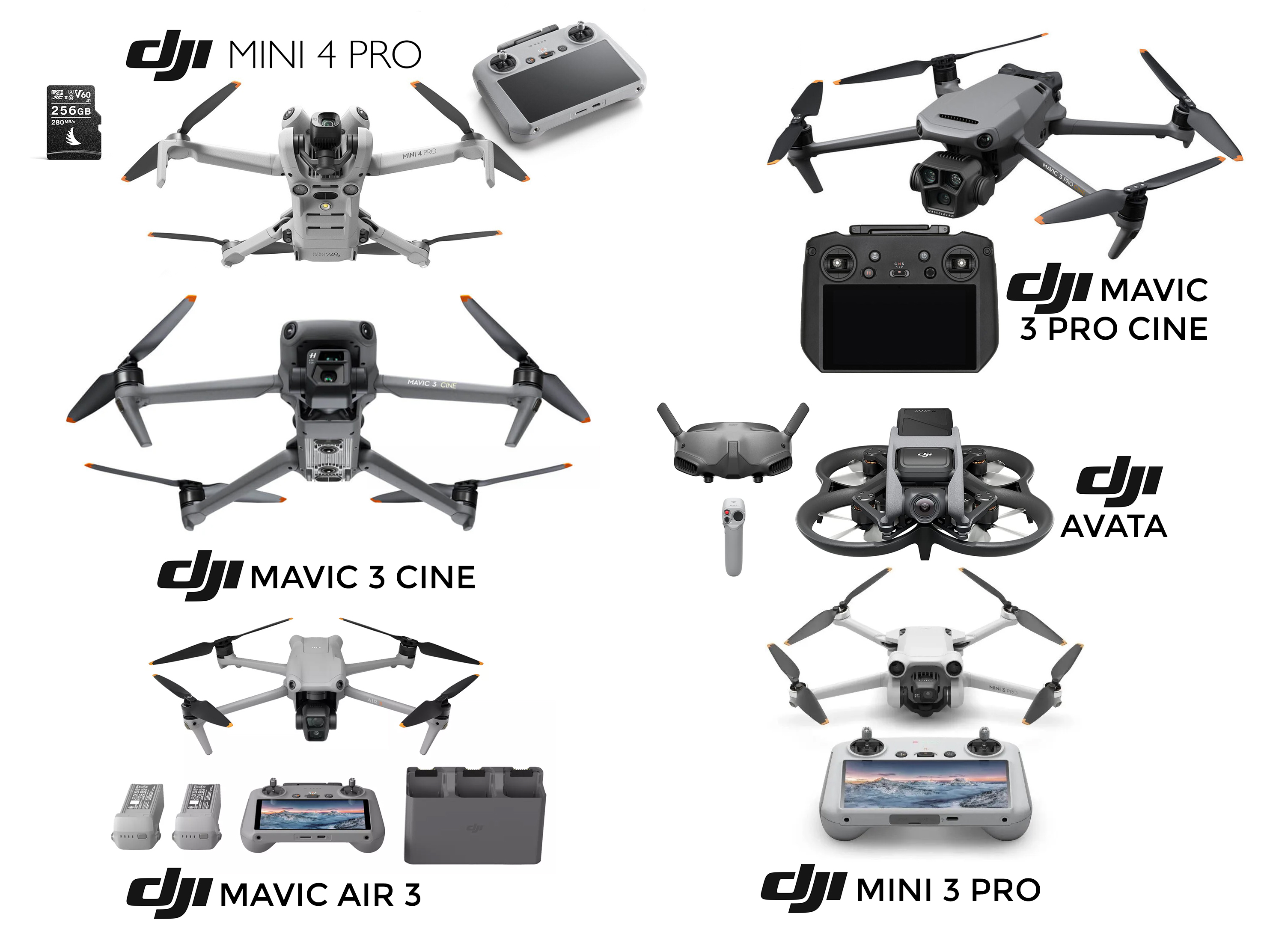 Dji drones custom, mavic pro cine, mini, avata, air, 