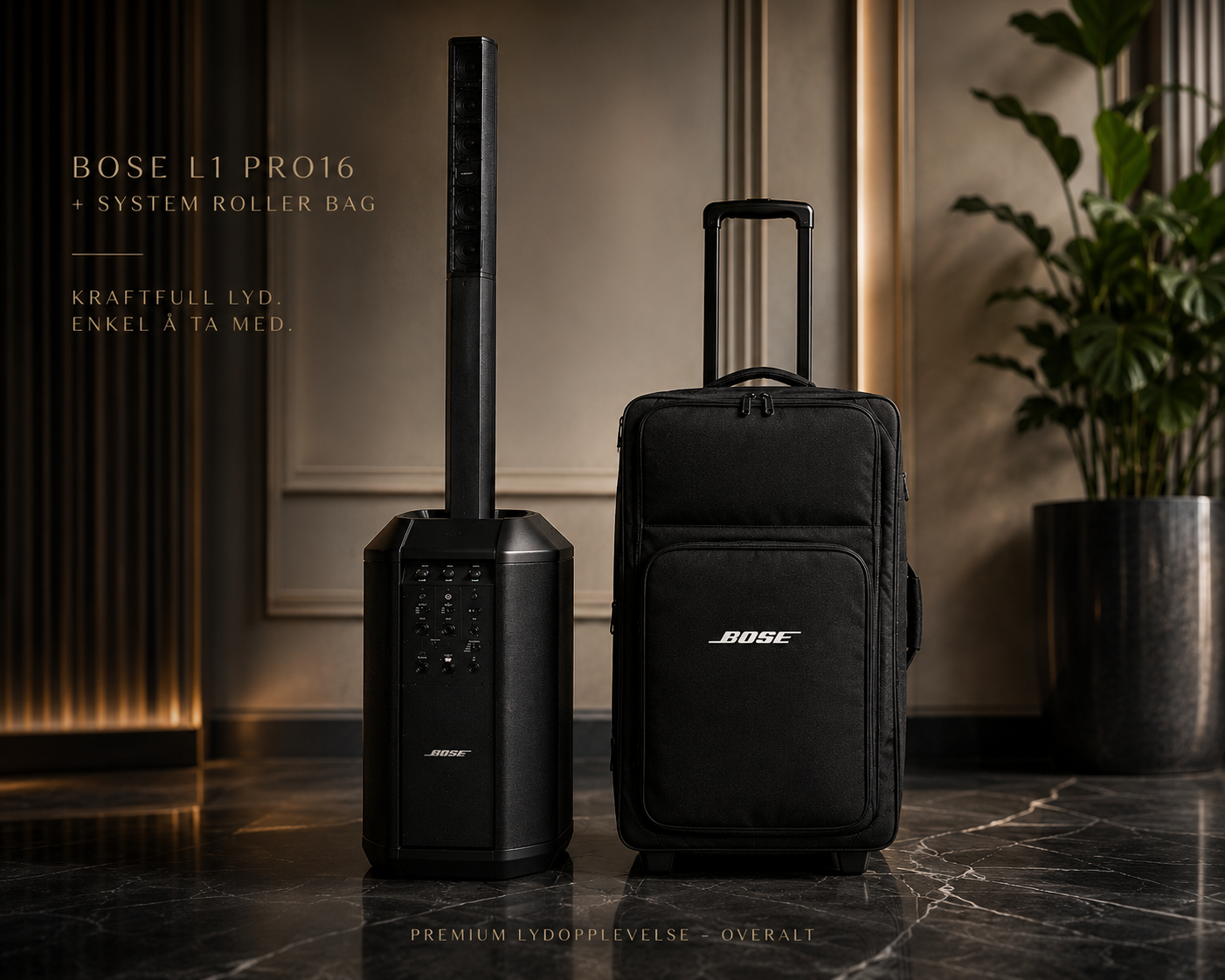 Bose l1 16 pro utleie av portabel pa m/trillebag