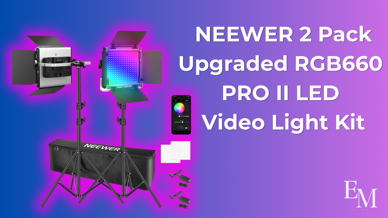 Neewer 2 pack upgraded rgb660  pro ii led video light kit