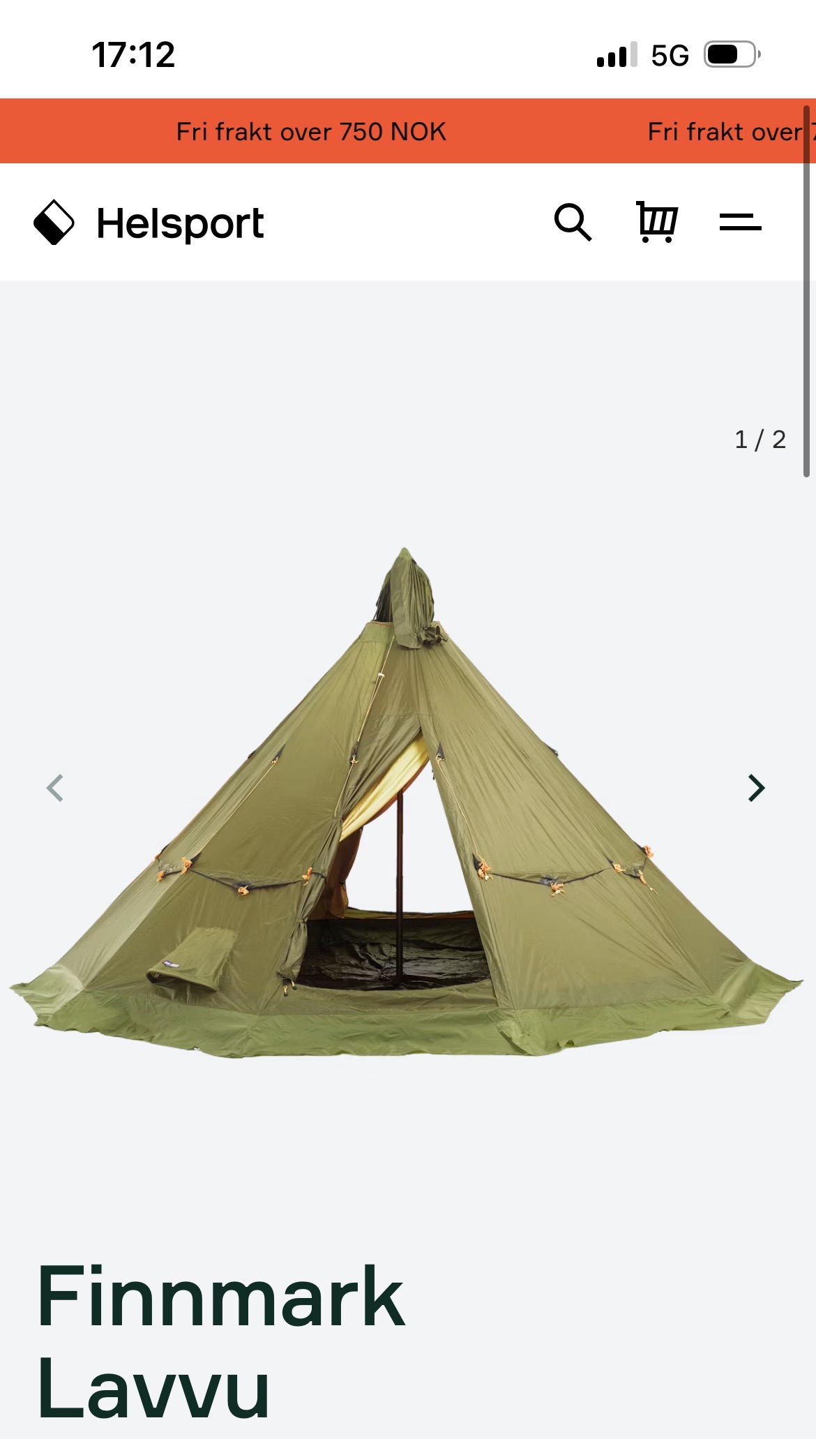 Helsport finnmark 6-8 personer 